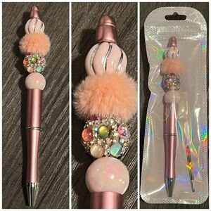 Pink beaded pen
